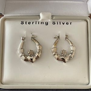 Claddagh earrings silver